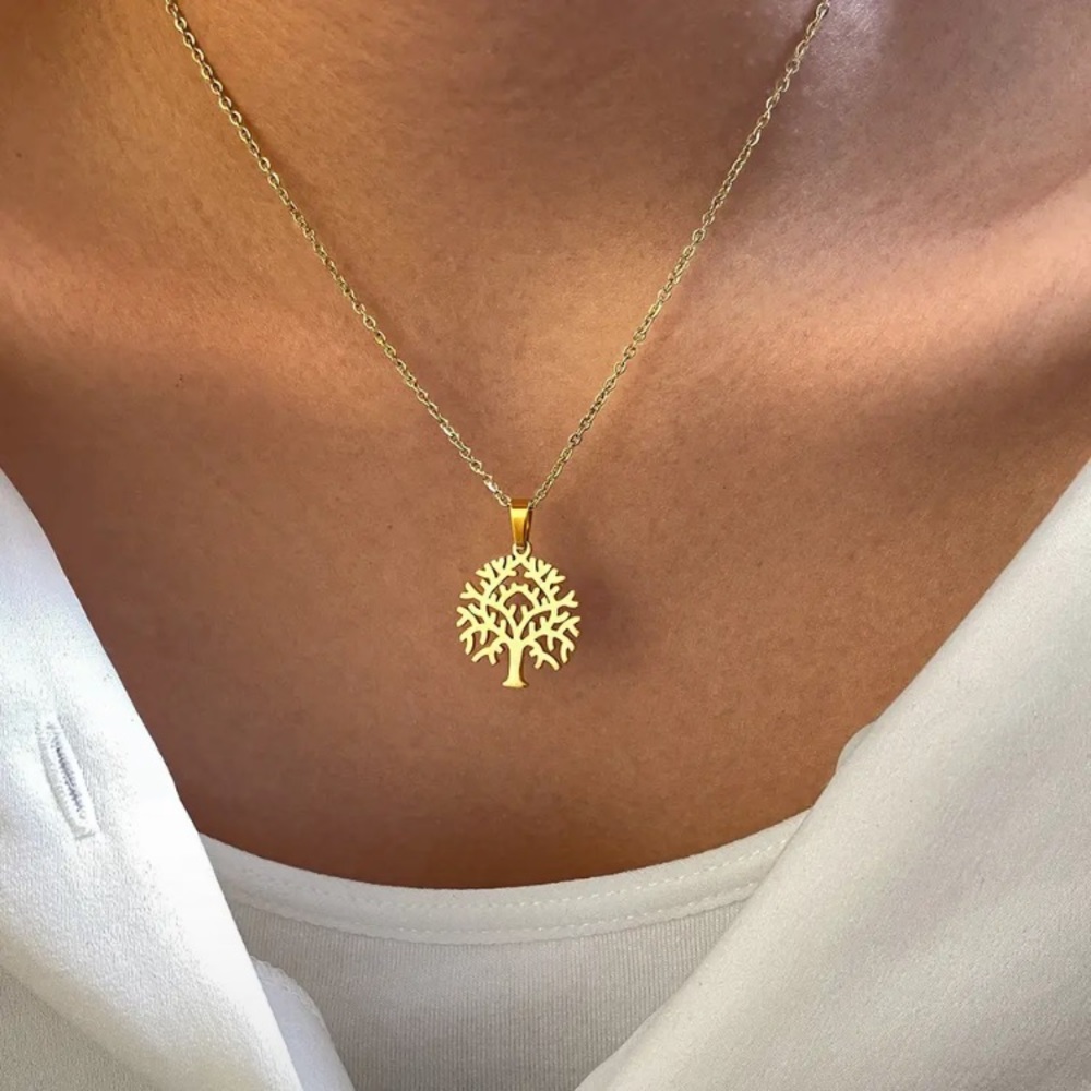 ⚜️𝟯𝟬%𝗢𝗙𝗙 𝗯𝘂𝗻𝗱𝗹𝗲𝘀 𝟯+⚜️ NEW Tree Charm Stainless Steel Necklace - Picture 3 of 9